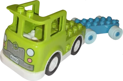 Lego Duplo LKW Lastwagen Grün Lime mit blauem Anhänger
