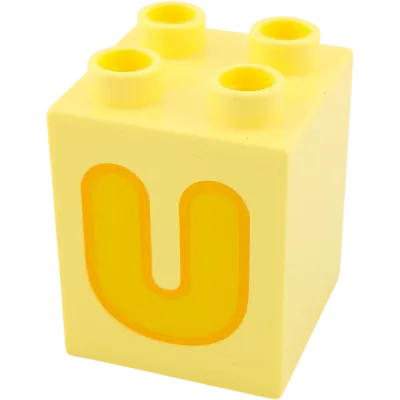 Lego Duplo 2x2x2 Stein Hellgelb Buchstabe U Gelb