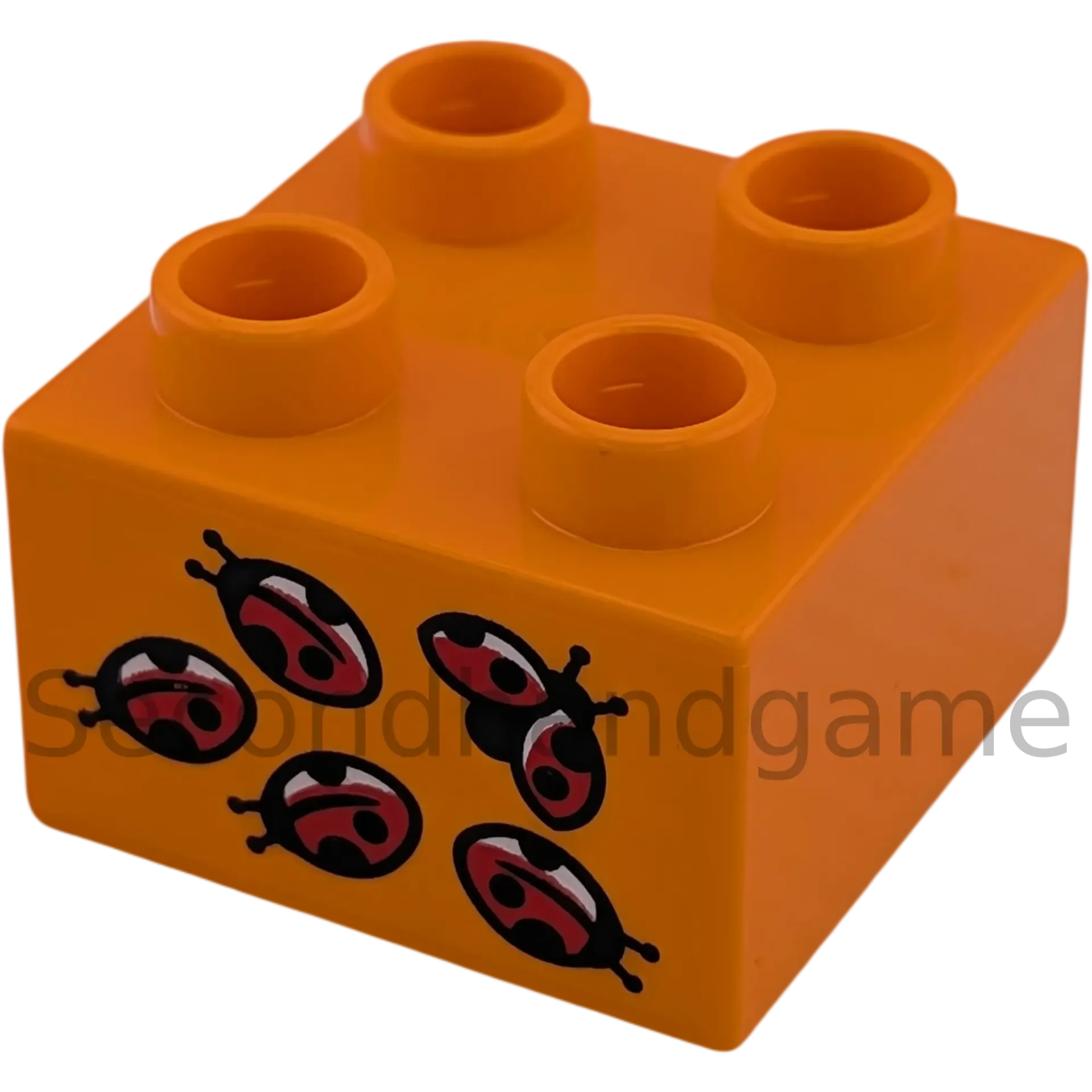 Lego Duplo 2x2 Stein Orange mit fünf Marienkäfern