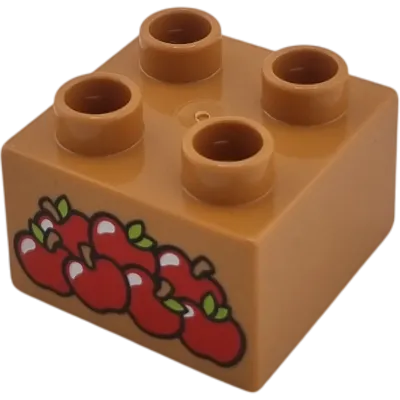 Lego Duplo 2x2 Stein Hellbraun Äpfel 3437