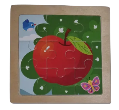 Legepuzzle Holzpuzzle 9 Teile Apfel