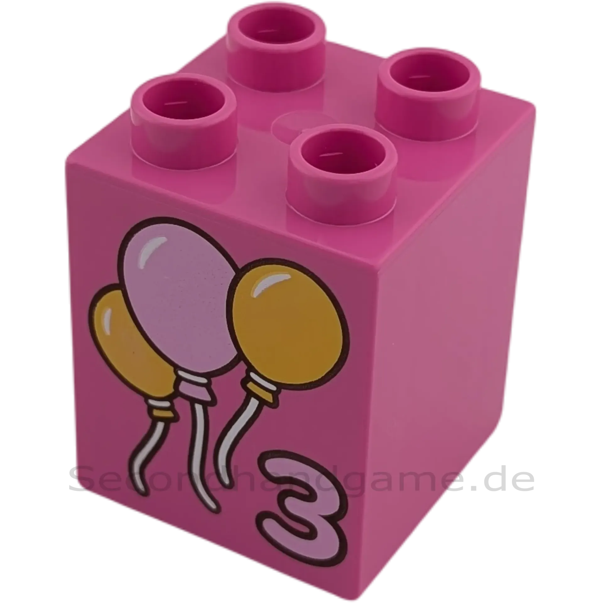 Lego Duplo 2x2x2 Wendestein Pink mit 3 Bienen und 3 Luftballon