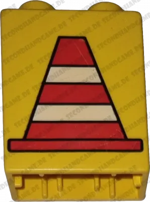 Lego Duplo  1x2 Stein Gelb Baustellen Kegel