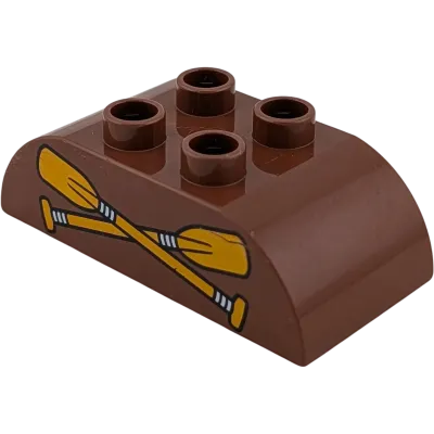 Lego Duplo 2x4 Dachstein 98223 Dunkelbraun mit zwei Paddeln
