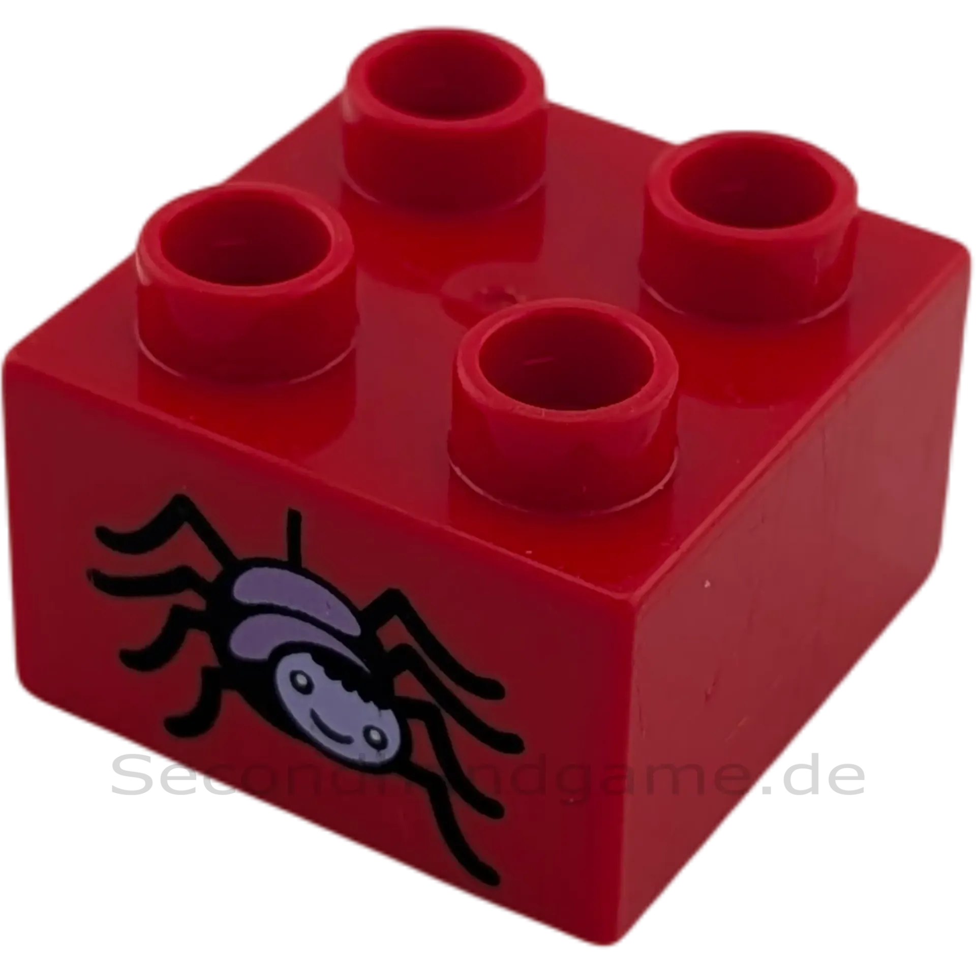 Lego Duplo 2x2 Stein Rot mit lila Spinne Halloween 3437