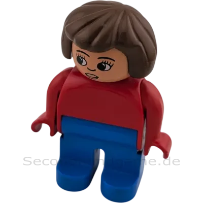 Lego Duplo 47394 Frau braune Haare Rot Blau B-Ware