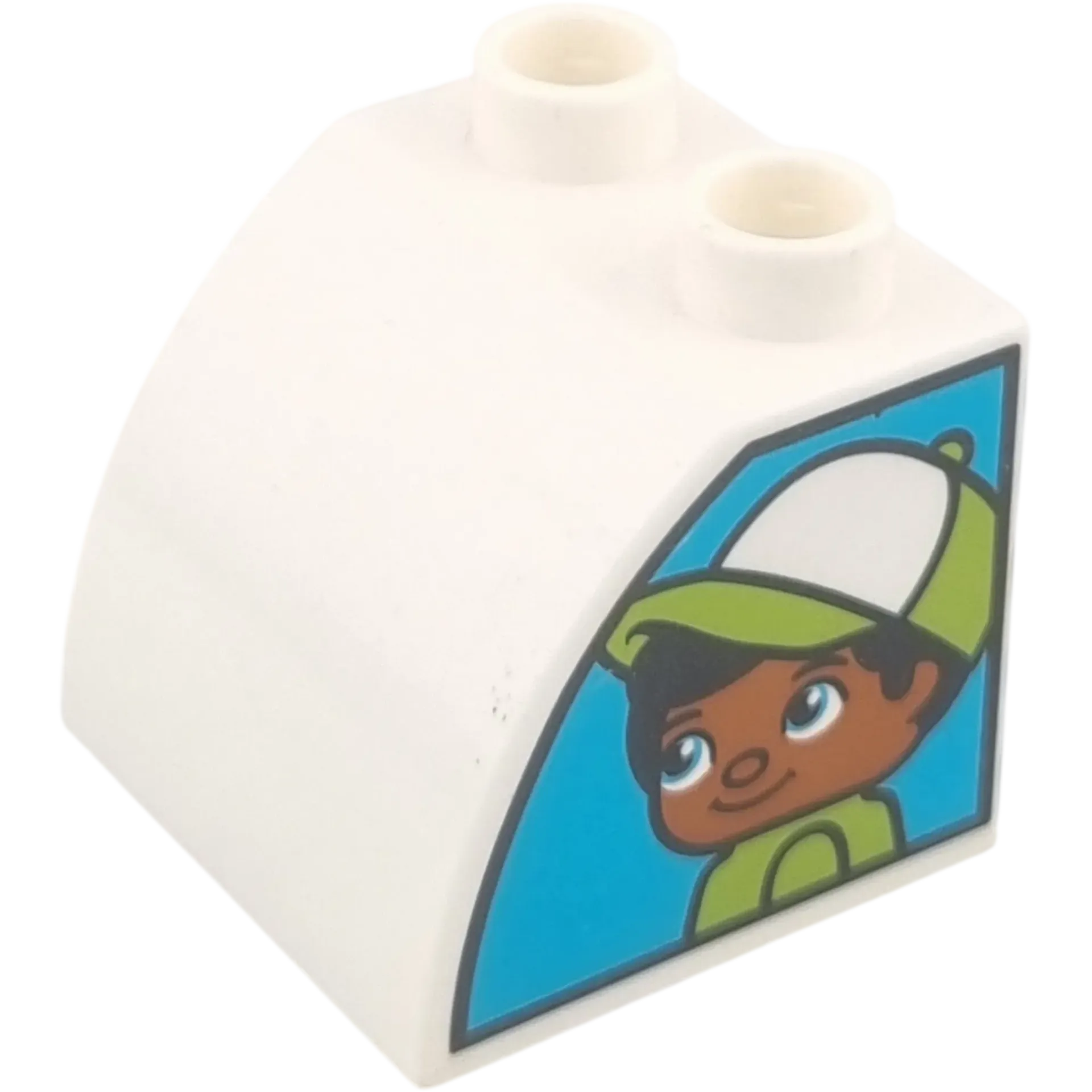 Lego Duplo 11170 Stein Weiß beidseitig bedruckt mit Junge und Mädchen