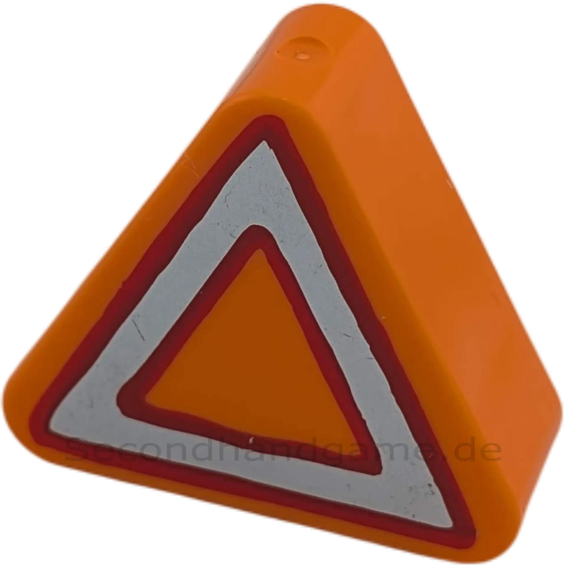 Lego Duplo 42025 Schild Dreieck Orange mit Rot und Silber