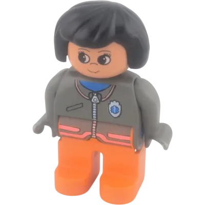 Lego Duplo Frau Ärztin mit grau orangenem Anzug