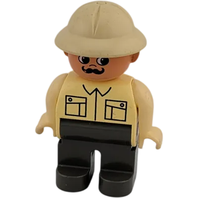 Lego Duplo Figur Mann 47394 Wildhüter Tierpfleger Safari Cowboy beiges Hemd