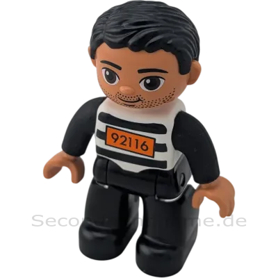 Lego Duplo Figur Mann 312H8 Gefangener Verbrecher 92116 Bart