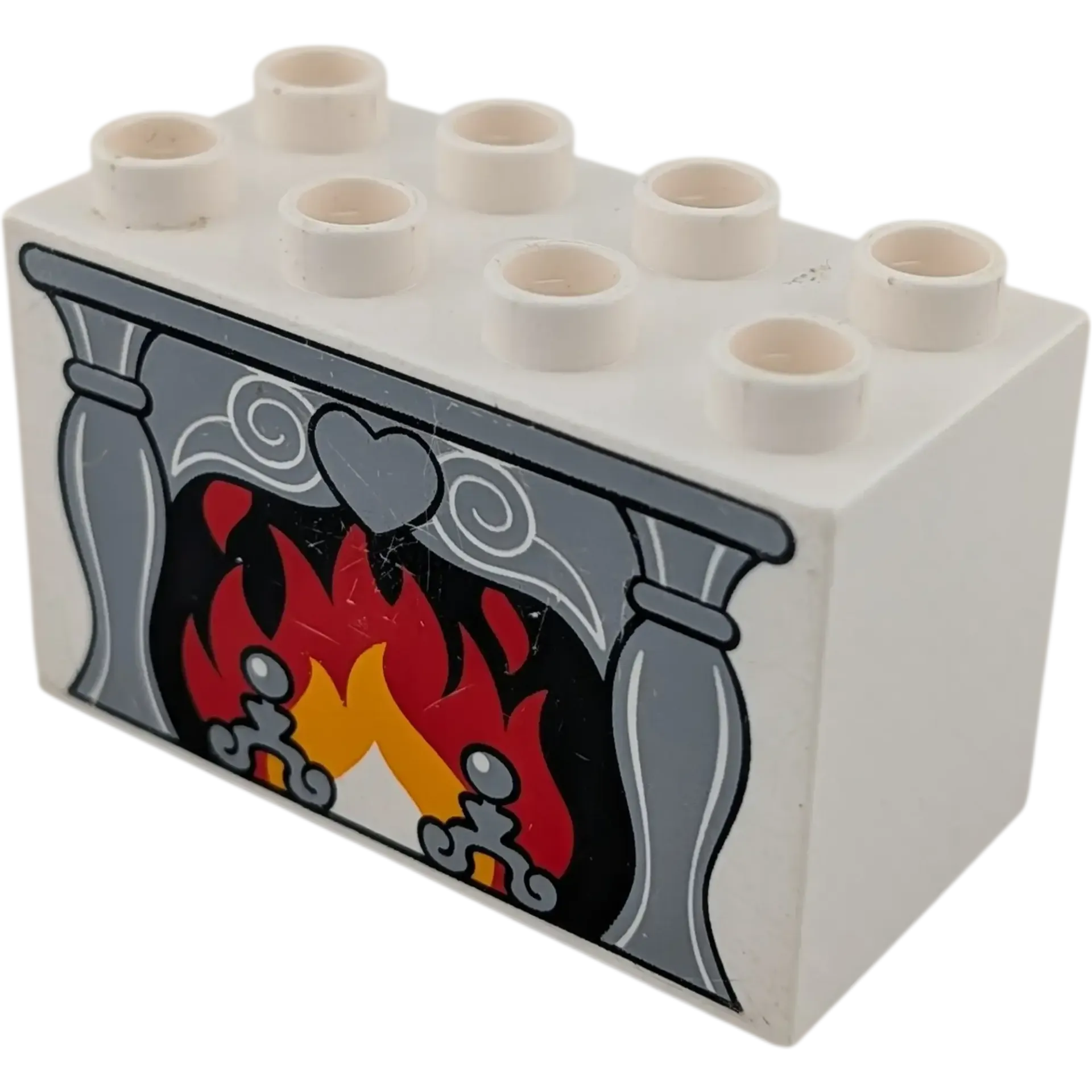 Lego Duplo 31111 Stein Weiß mit Kamin Feuer 2x4x2