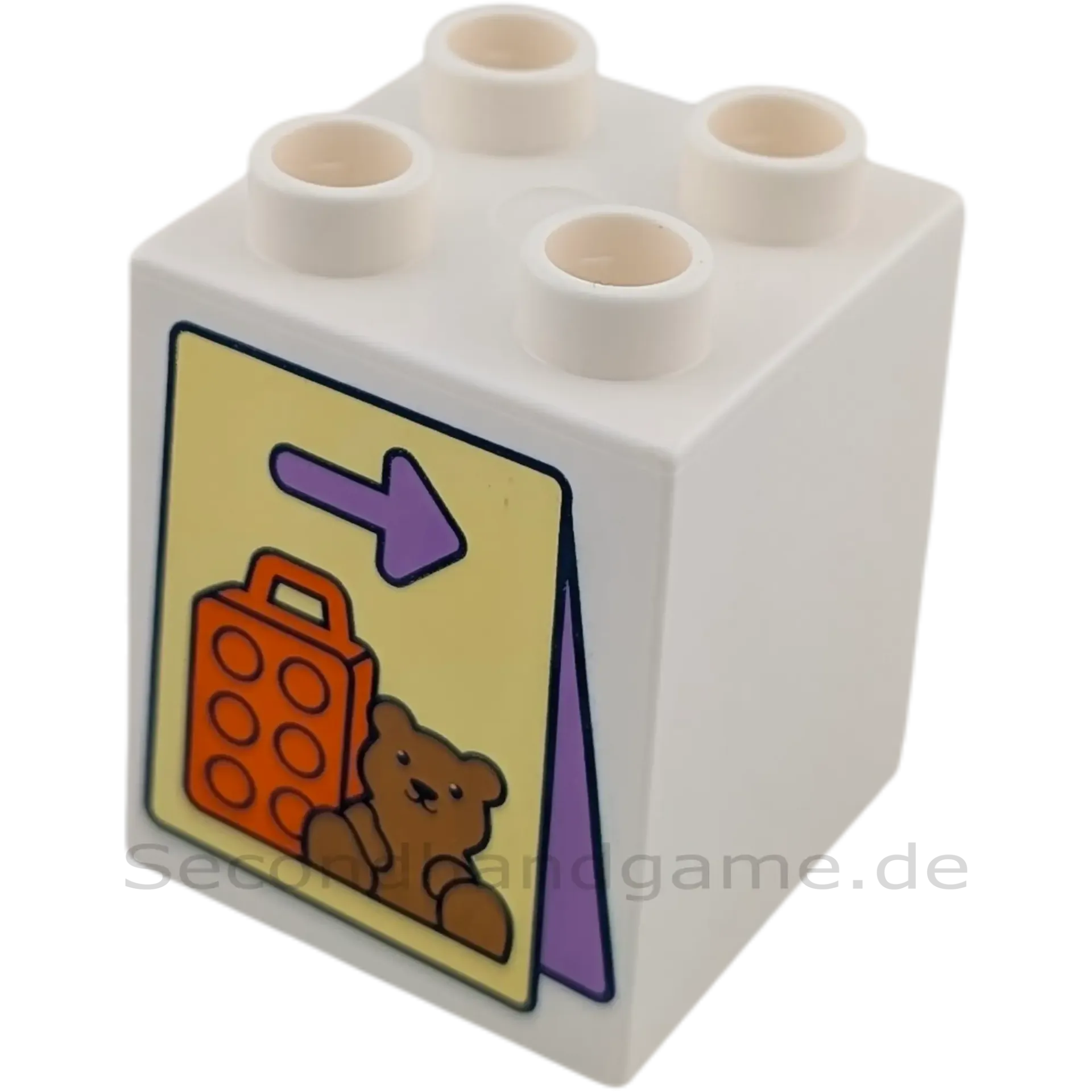 Lego Duplo 2x2x2 Doppelstein Weiß Koffer Teddy Gepäck