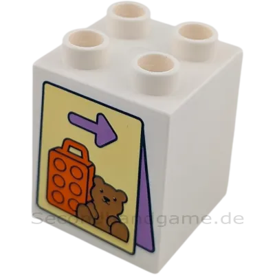 Lego Duplo 2x2x2 Doppelstein Weiß Koffer Teddy Gepäck