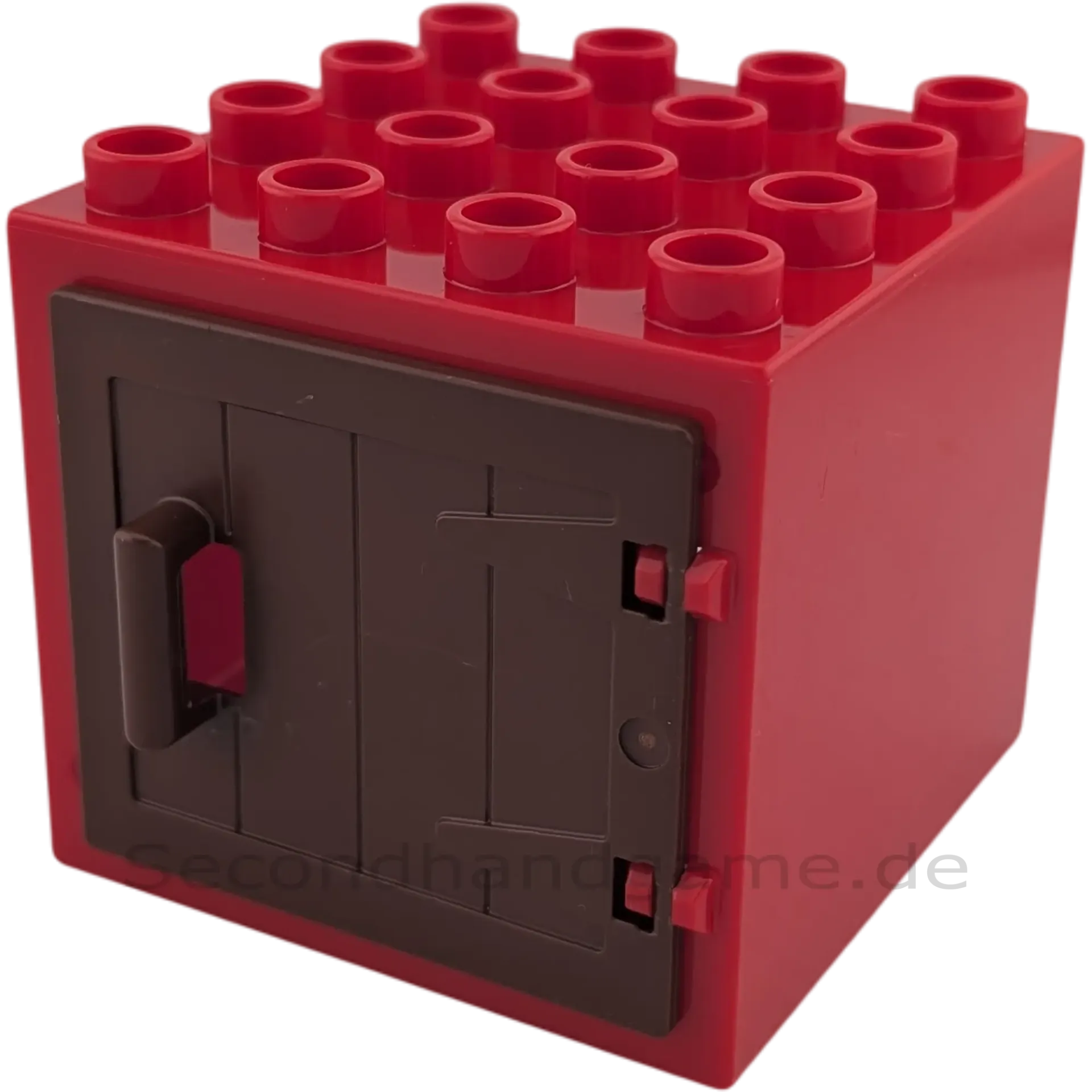 Lego Duplo 4x4 Fenster Rot mit brauner Tür