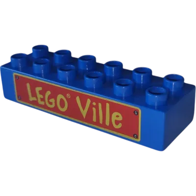 Lego Duplo 2300 Baustein 2x6 Blau Lego Ville