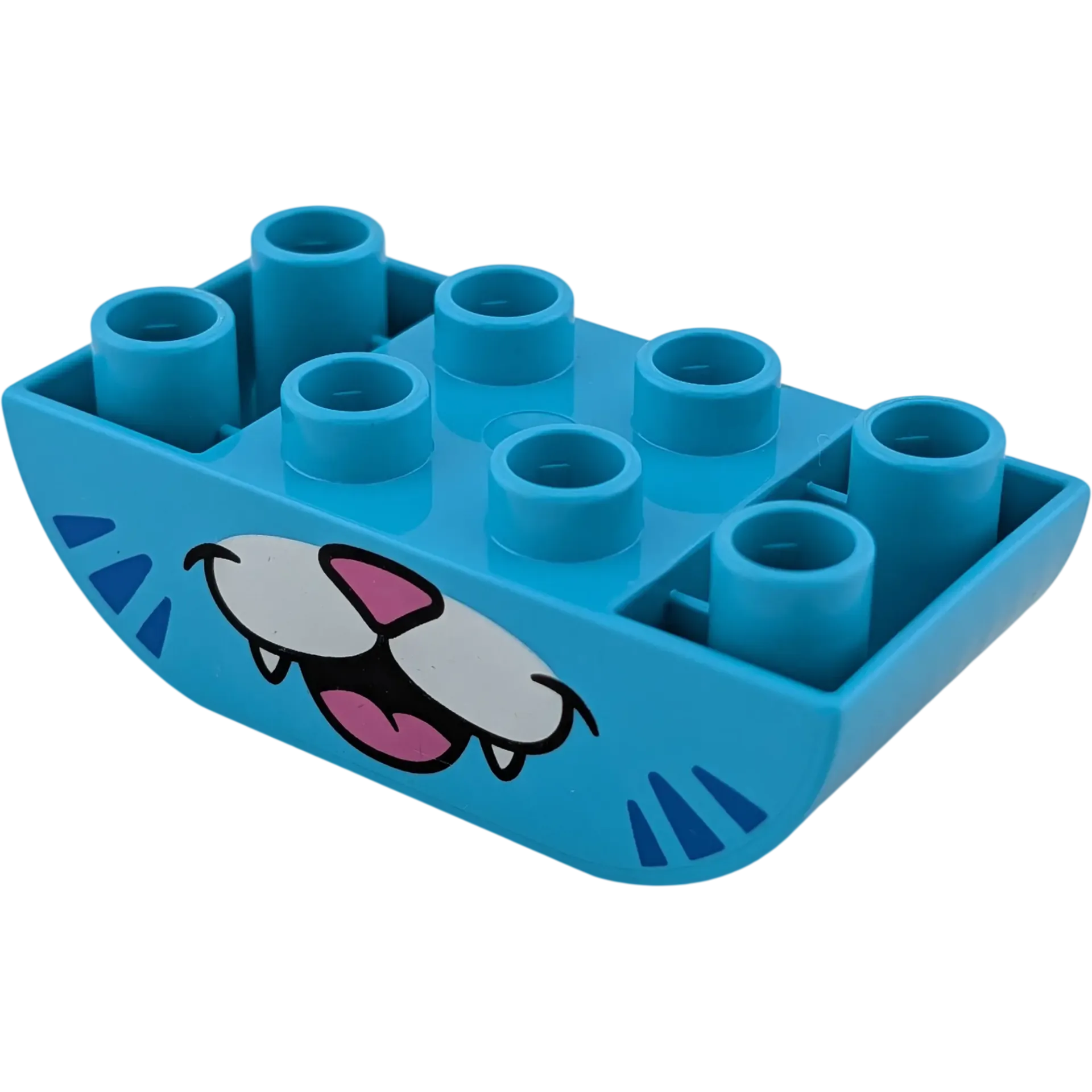 Lego Duplo 98224 Dachstein 2x4 Abgerundet Azur mit Katzengesicht