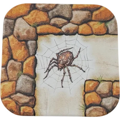 Das verrückte Labyrinth Ersatzteile Schiebekarte Kurve mit Spinne