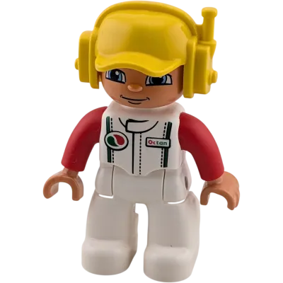Lego Duplo Mann Octan Mitarbeiter Anzug Helm mit Headset