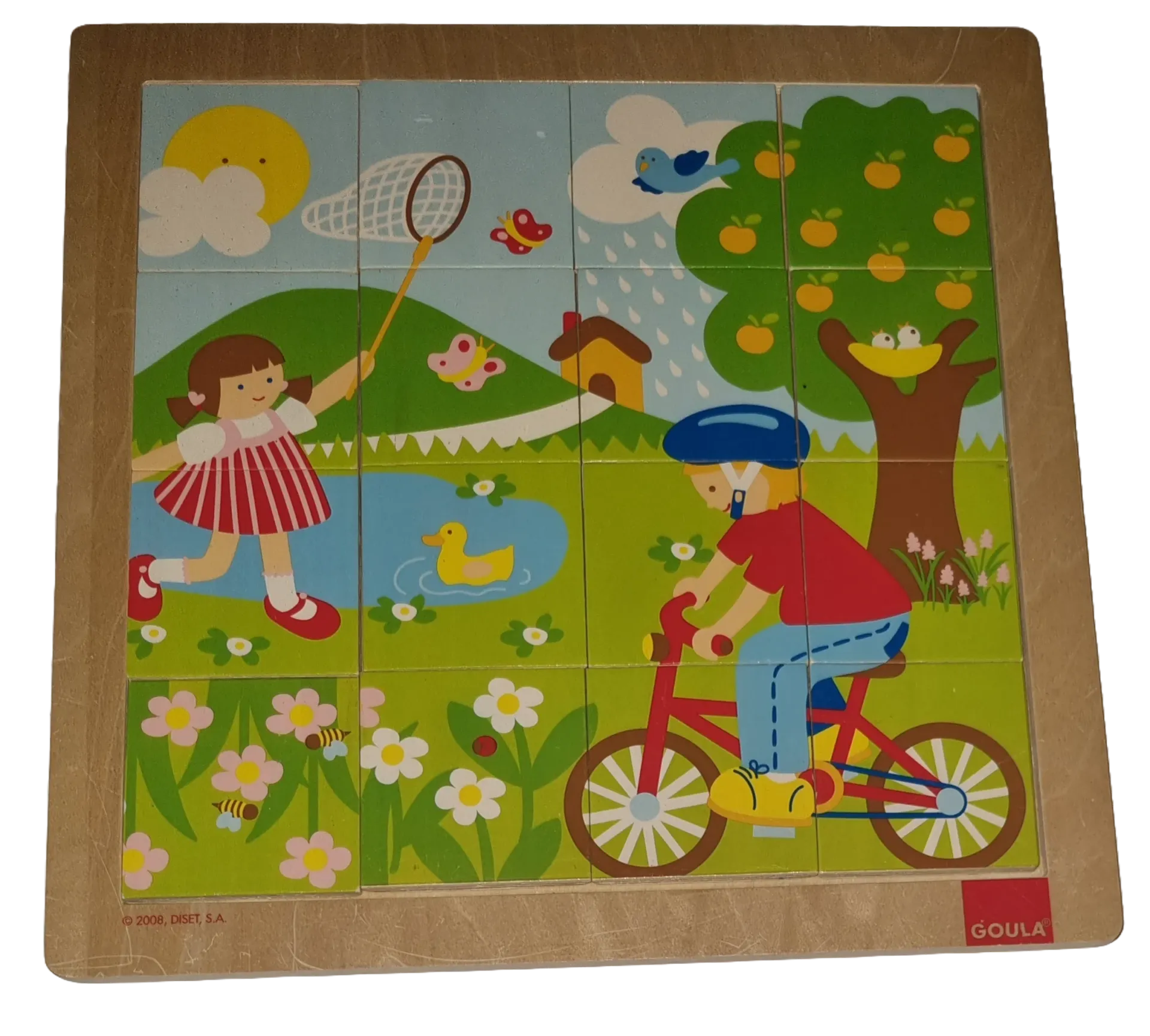Goula Legepuzzle Holzpuzzle 16 Teile Auf der Wiese