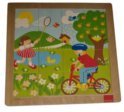 Goula Legepuzzle Holzpuzzle 16 Teile Auf der Wiese