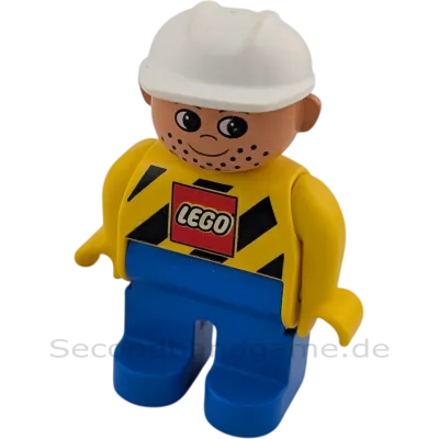Lego Duplo 4555 Figur Mann Bauarbeiter mit Lego Hemd und Helm