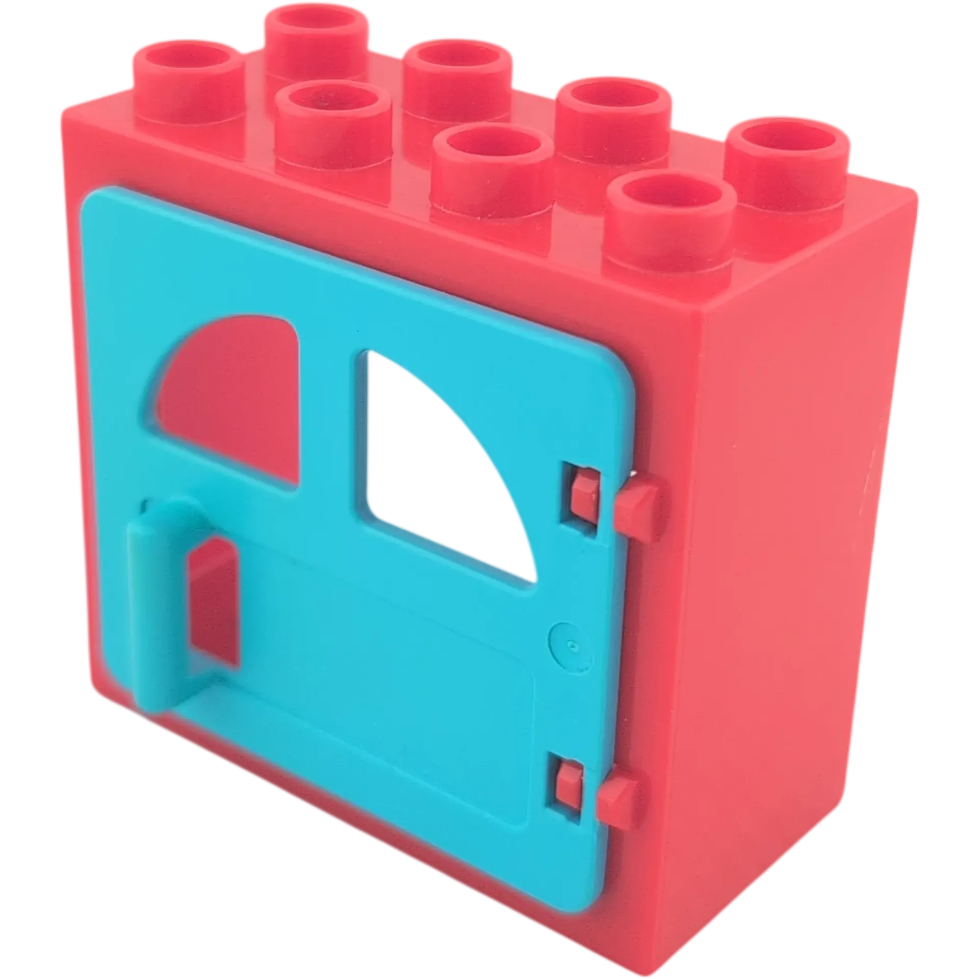 Lego Duplo 2332 Fensterrahmen 2x4 Rot mit azurfarbener Tür