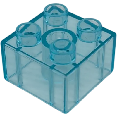 Lego Duplo 2x2 Stein 3437 Transparent Wasserstein Hellblau