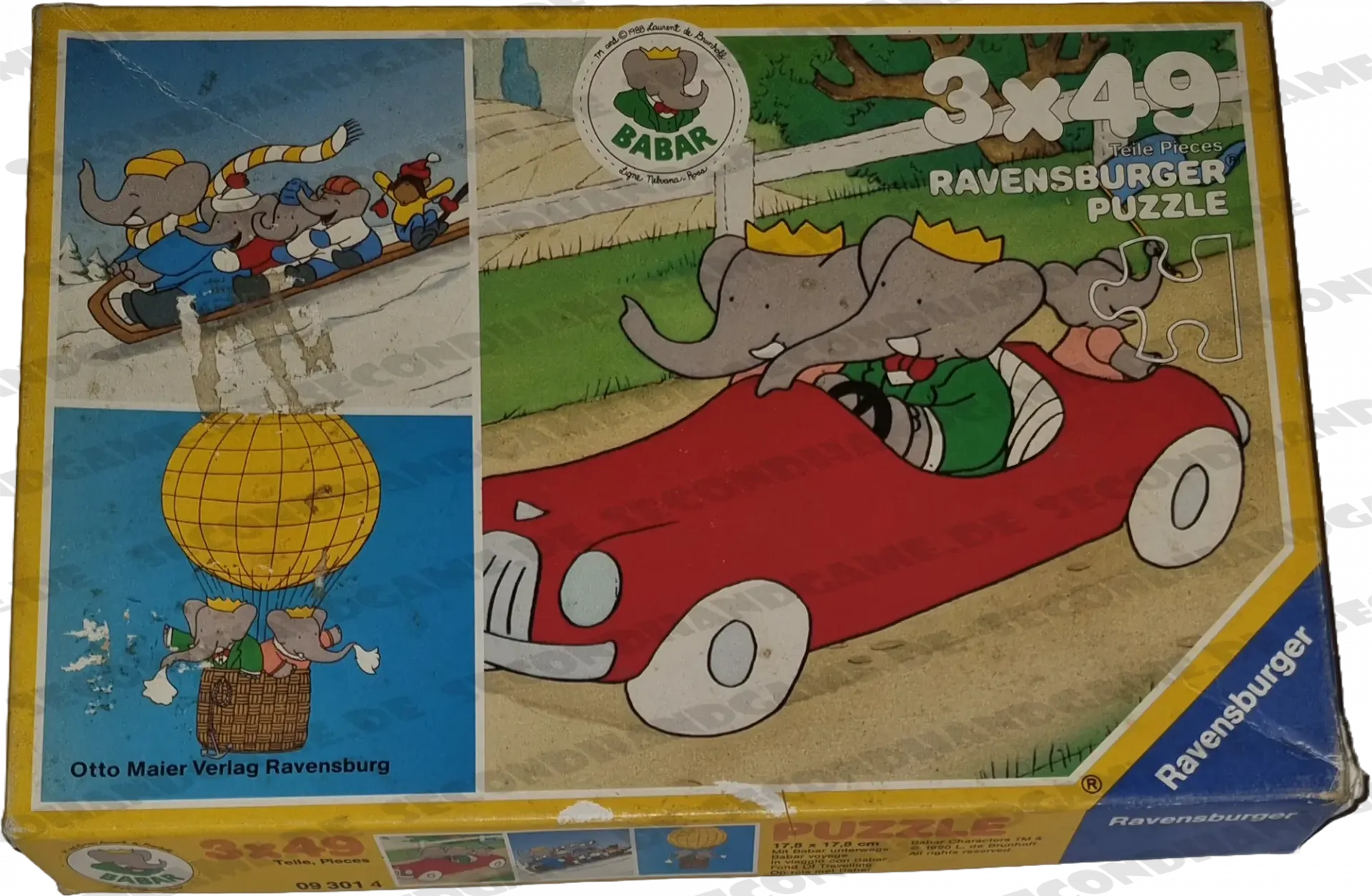 Ravensburger Puzzle 3 x 49 Teile Puzzle 093014 Mit Babar unterwegs