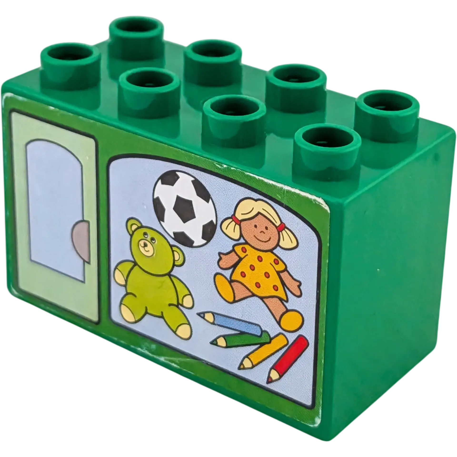Lego Duplo 31111 Stein Dunkelgrün beidseitig beklebt mit Spielzeug 2x4x2
