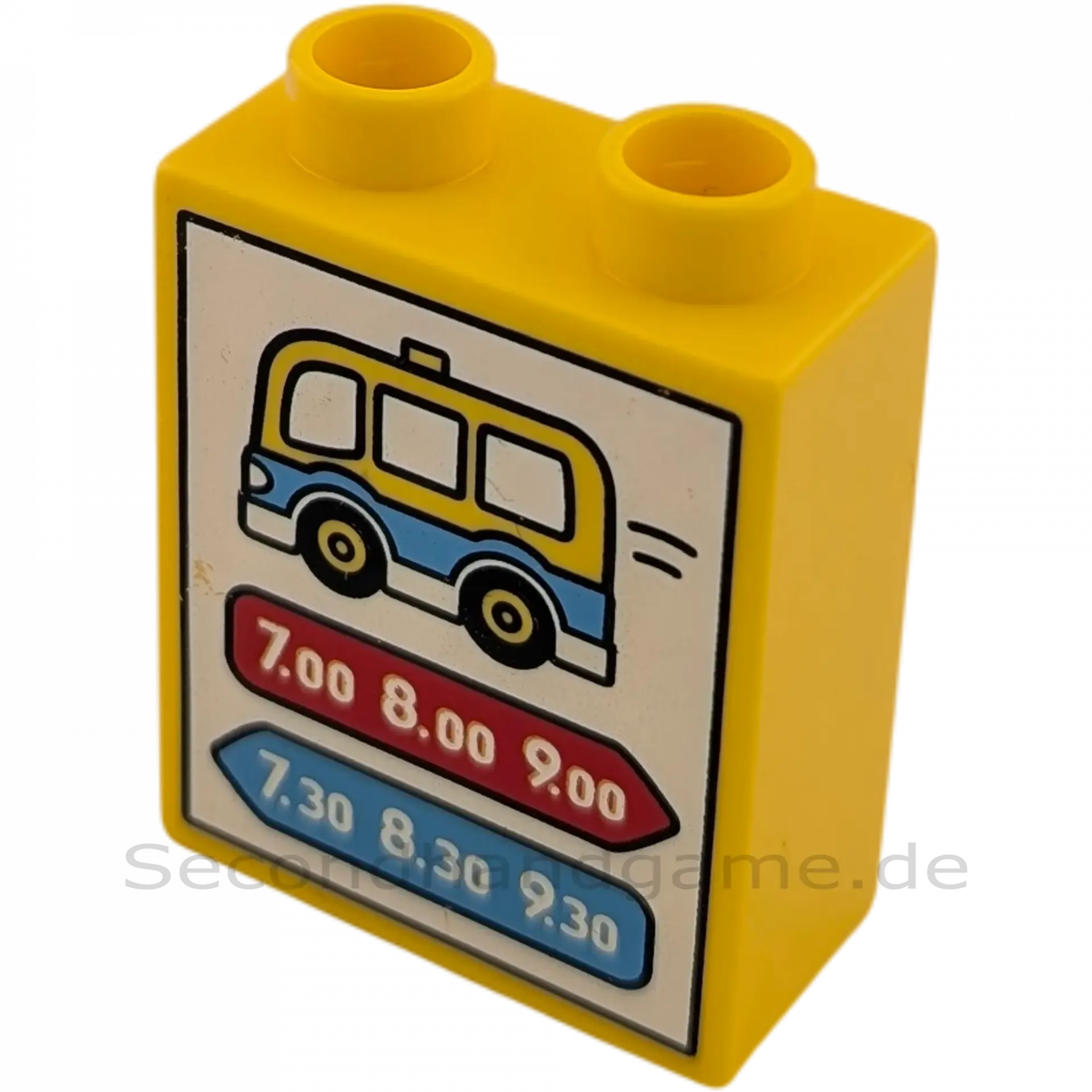 Lego Duplo  1x2 Stein Gelb Verkehrsschild Bushaltestelle Fahrplan