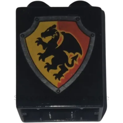 Lego Duplo 1x2 Stein Schwarz Ritter Wappen Drache