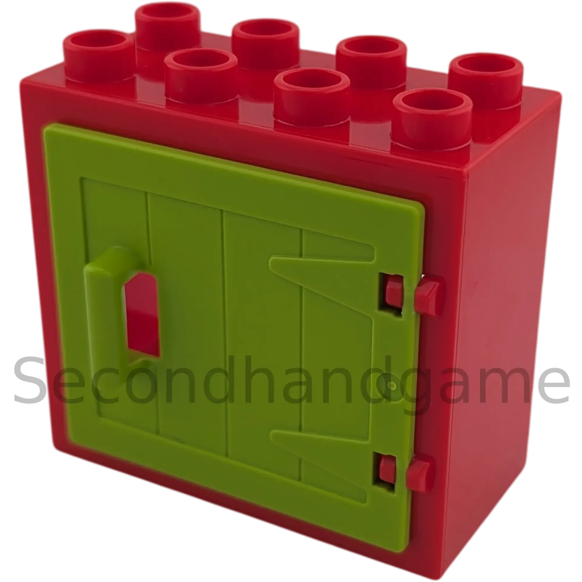 Lego Duplo 2332 Fensterrahmen 2x4 Rot mit hellgrüne Tür