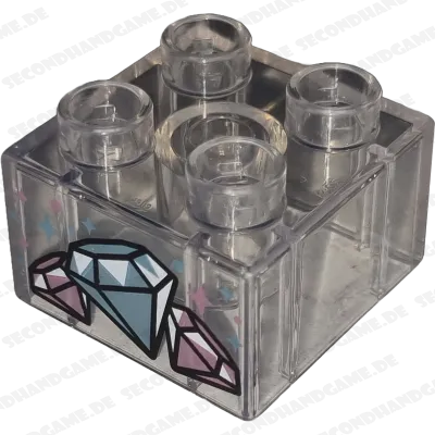 Lego Duplo 2x2 Stein Transparentes Weiß mit Diamanten Edelsteinen 3437