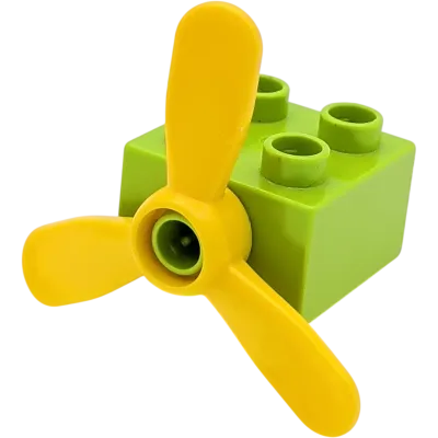 Lego Duplo 18822 Stein Lime Grün Pin Noppe mit Flügel Propeller Gelb