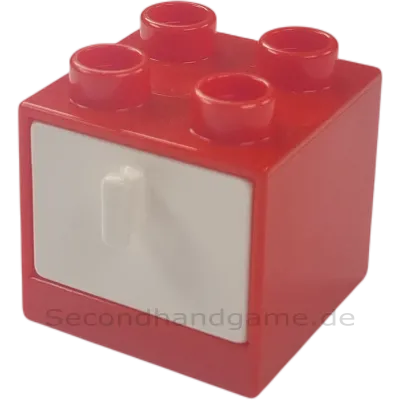 Lego Duplo 4890 Regal Schrank Rot mit Schublade Weiß