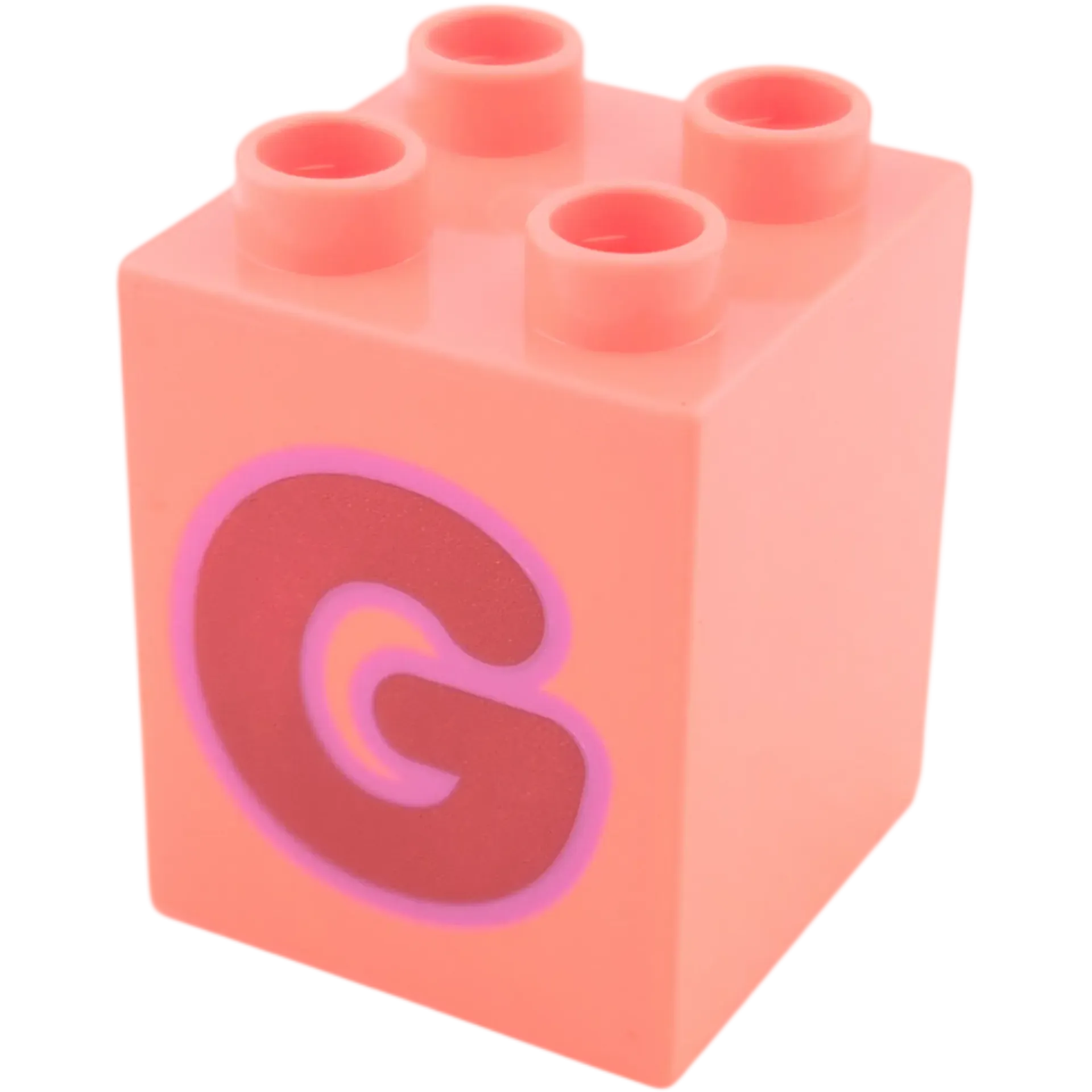 Lego Duplo 2x2x2 Stein Knallpink Buchstabe G Rot