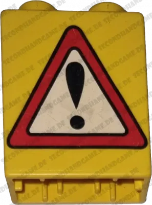 Lego Duplo  1x2 Stein Gelb Achtung Ausrufezeichen Schild