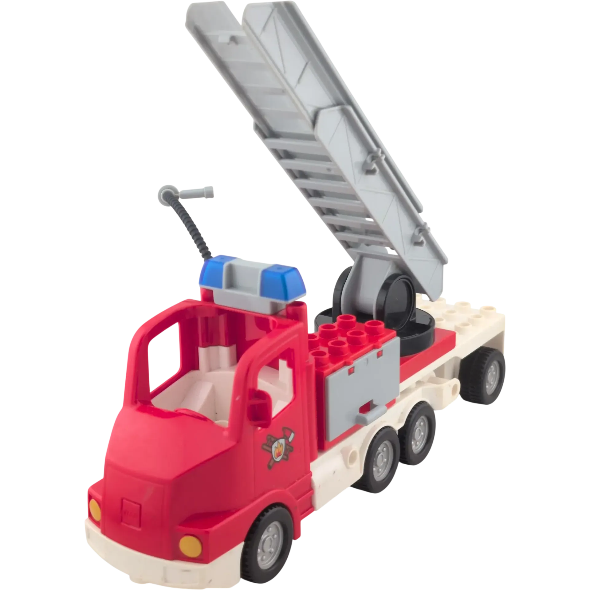 Lego Duplo Auto Rot Feuerwehrauto mit Anhänger und Leiter