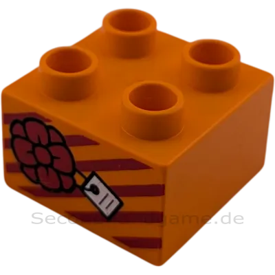 Lego Duplo 2x2 Orange Blume und Karte Geschenk 3437