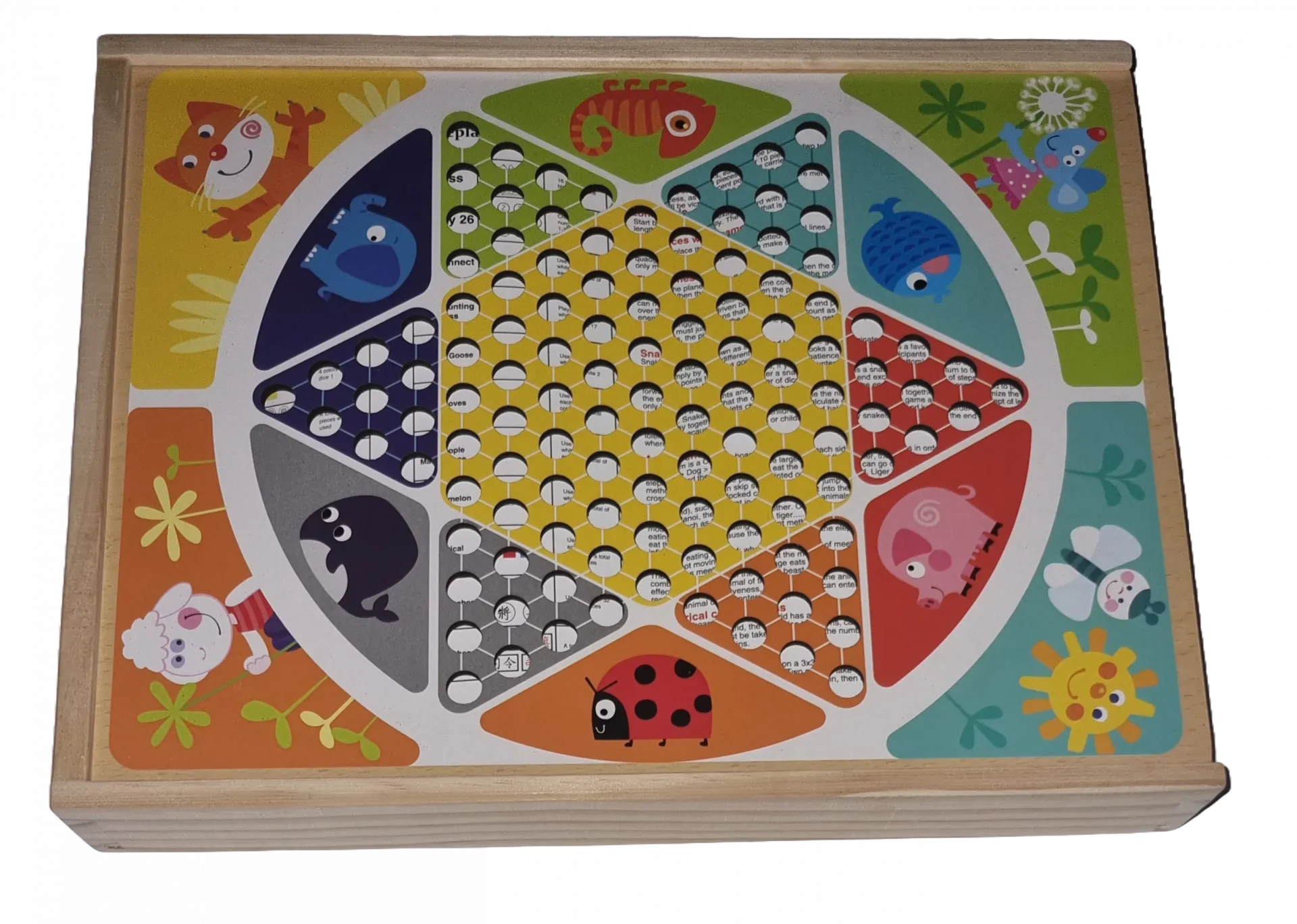 Holz Spielesammlung mit 24 Spielen