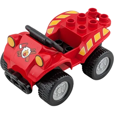 Lego Duplo 4506 Quad Rot mit Feuerwehrsymbol Leiter und Axt