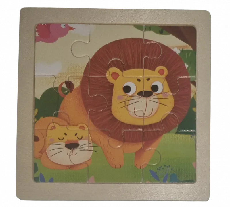Holzpuzzle Löwe 9 Teile