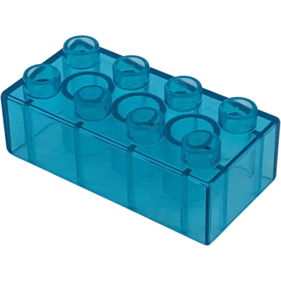 Lego Duplo 2x4 Baustein 3011 Transparent Blau