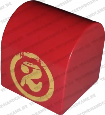 Lego Duplo 3664 Rundstein 2x2x2 Rot Zahl Zwei B-Ware