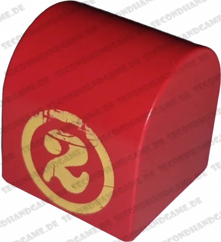 Lego Duplo 3664 Rundstein 2x2x2 Rot Zahl Zwei B-Ware