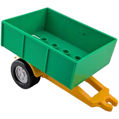 Lego Duplo 47448 Anhänger Aufsatz Mittelgrün mit Untergestell Gelborange