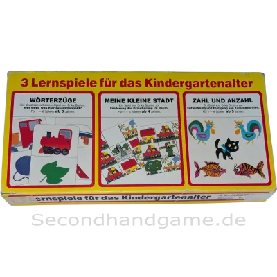 3 Lernspiele für das Kindergartenalter Wörterzüge, Meine kleine Stadt, Zahl und Anzahl