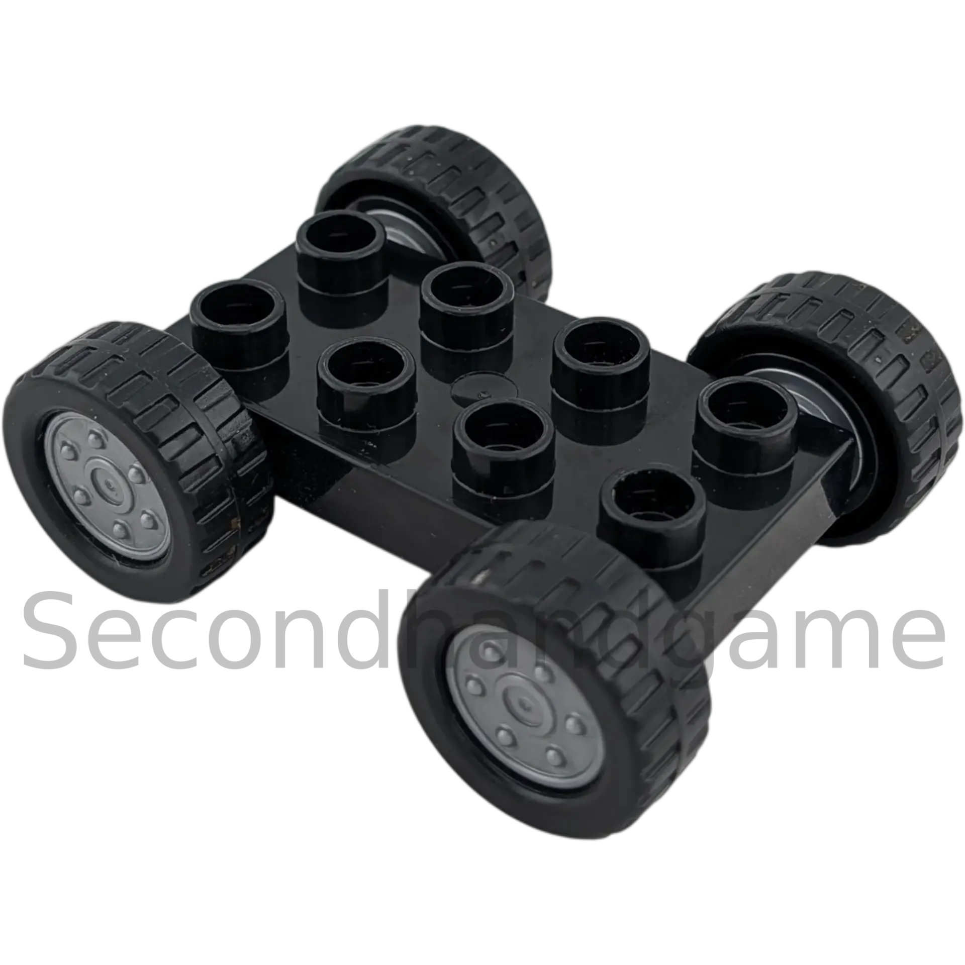 Lego Duplo 419879 Auto Fahrzeug Unterteil Schwarz Radkappe Silber