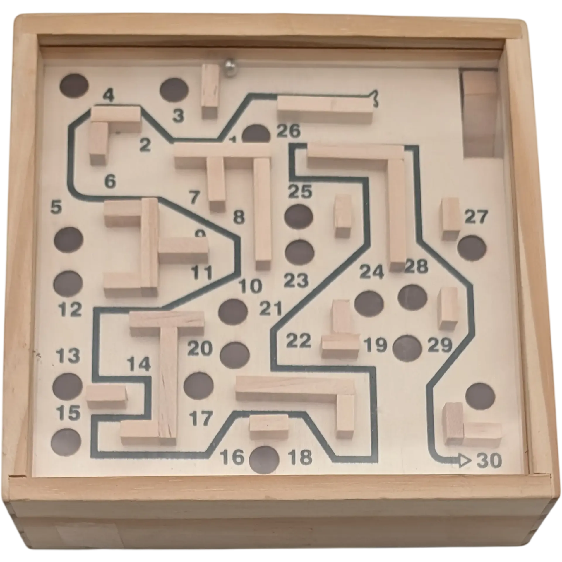 Holz Labyrinth 3D Schaffst du die 1 bis 30?